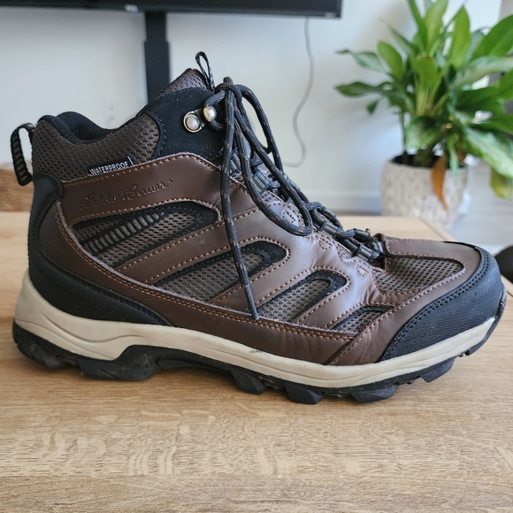 Eddie Bauer Men's Graham Hiking Boots Leather Waterproof Brown Size 10M Outdoors - Picture 4 of 10